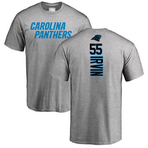 Carolina Panthers Men Ash Bruce Irvin Backer NFL Football #55 T Shirt